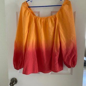 Linen Charter Club Luxury Linen/Cotton Blouse Bell Sleeves Size XL